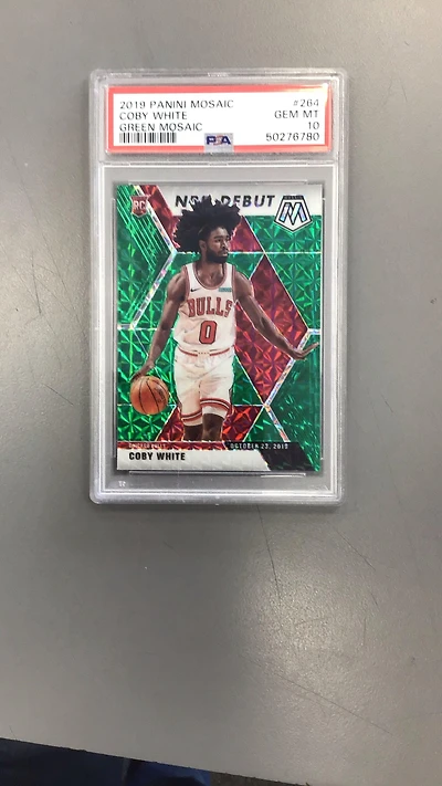 2019 Panini Mosaic 264 Coby White Green Mosaic PSA 10