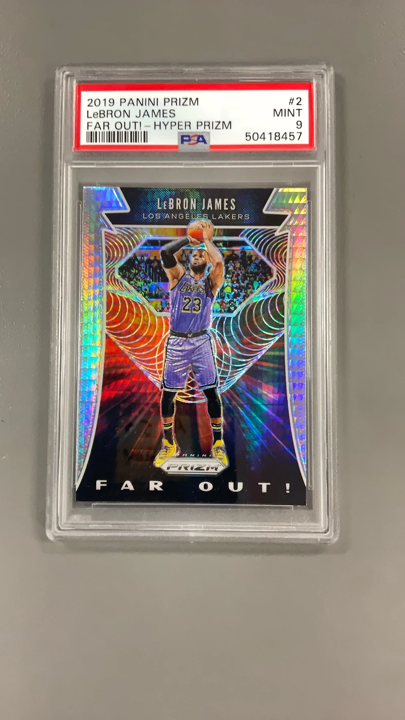 2019 Panini Prizm Far Out! 2 Lebron James Hyper Prizm PSA 9