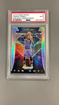 2019 Panini Prizm Far Out! 2 Lebron James Hyper Prizm PSA 9