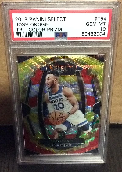 2018 Panini Select 194 Josh Okogie Tri-color Prizm PSA 10
