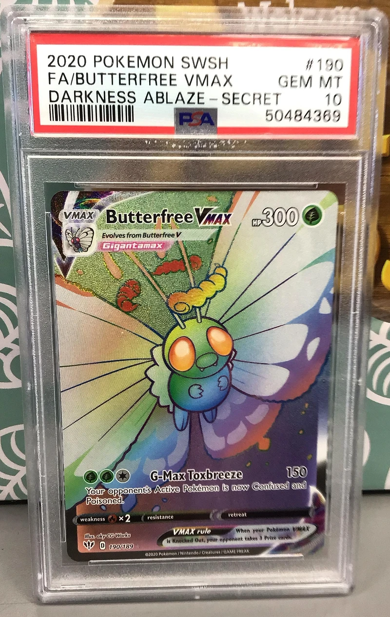 2020 Pokemon Sword & Shield Darkness Ablaze 190 Full Art/butterfree Vmax Secret PSA