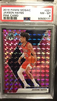 2019 Panini Mosaic 221 Jaxson Hayes Pink Camo PSA 8