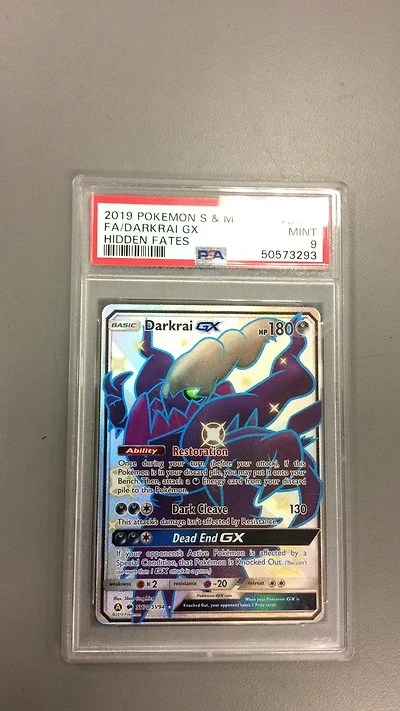 2019 Pokemon Sun & Moon Hidden Fates Sv70 Fa/darkrai Gx PSA