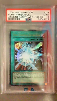 2004 Yu-gi-oh! Ast-ancient Sanctuary 038 Burst Stream Of Destruction 1st Edition PSA 9