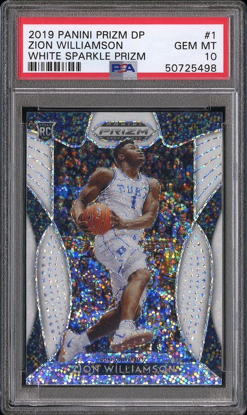 2019 Panini Prizm Draft Picks 1 Zion Williamson White Sparkle Prizm PSA 10