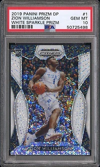 2019 Panini Prizm Draft Picks 1 Zion Williamson White Sparkle Prizm PSA 10