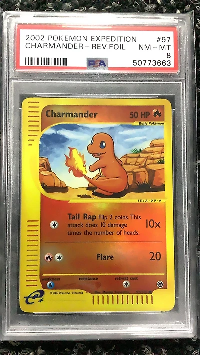 2002 Pokemon Expedition 97 Charmander-reverse Foil PSA