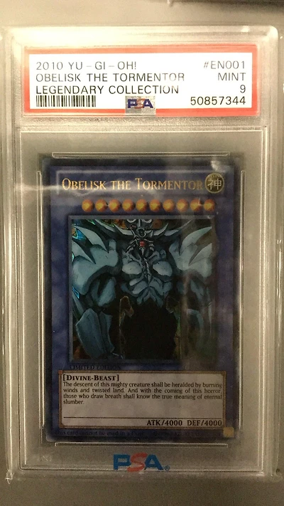 2010 Yu-gi-oh! Legendary Collection En001 Obelisk The Tormentor PSA