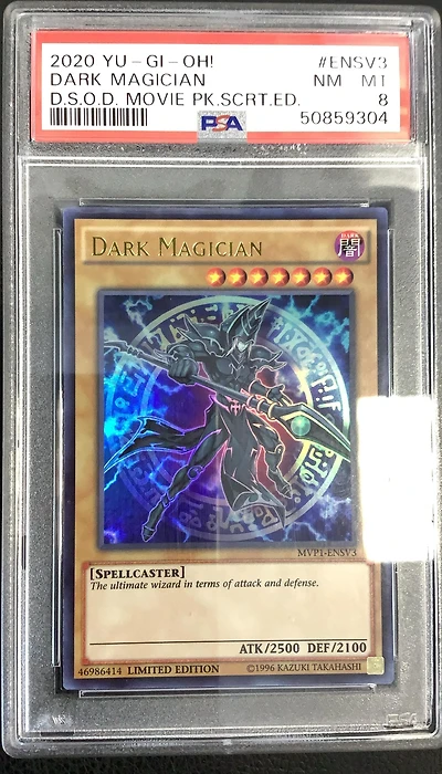 2020 Yu-gi-oh! The Dark Side Of Dimensions Movie Pack Secret Edition Ensv3 Dark Magician PSA 8