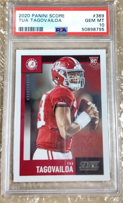 2020 Panini Score 369 Tua Tagovailoa PSA 10
