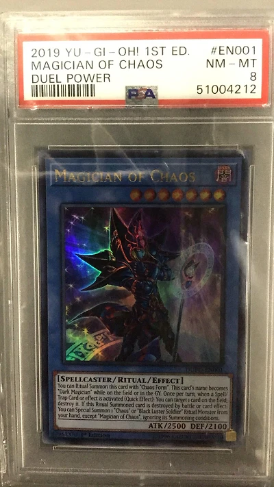 2019 Yu-gi-oh! Duel Power En001 Magician Of Chaos 1st Edition PSA 8