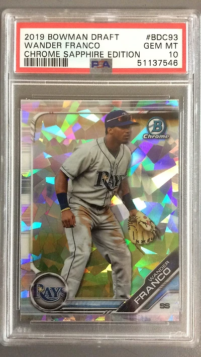 2019 Bowman Draft Chrome Sapphire Edition Bdc93 Wander Franco PSA 10
