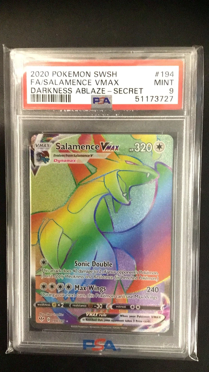 2020 Pokemon Sword & Shield Darkness Ablaze 194 Fa/salamence Vmax PSA 9