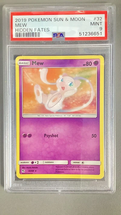 2019 Pokemon Sun & Moon Hidden Fates 32 Mew PSA