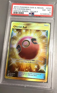 2019 Pokemon Sun & Moon Unified Minds 250 Full Art/cherish Ball Secret PSA