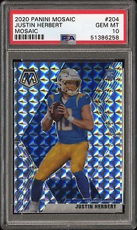 2020 Panini Mosaic 204 Justin Herbert Mosaic PSA 10