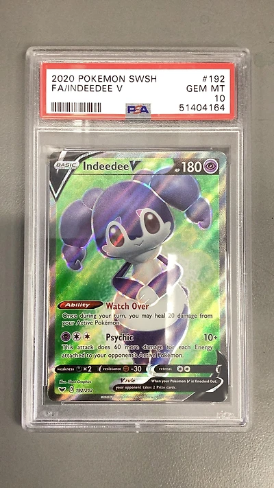 2020 Pokemon Sword & Shield 192 Full Art/indeedee V PSA