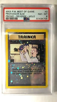 2003 Pokemon Best Of Game Promo 3 Professor Elm-reverse Foil PSA 8