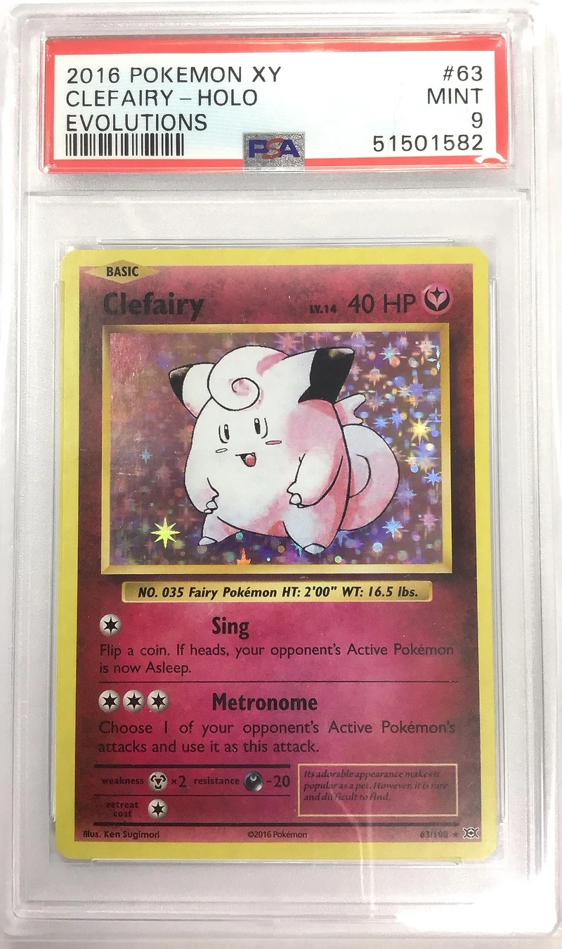 2016 Pokemon Xy Evolutions 63 Clefairy-holo PSA