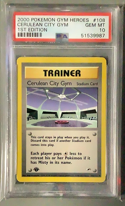 2000 Pokemon Gym Heroes 108 Cerulean City Gym 1st Edition PSA
