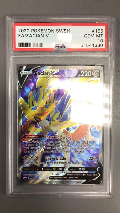 2020 Pokemon Sword & Shield 195 Full Art/zacian V PSA