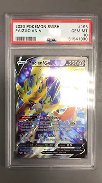 2020 Pokemon Sword & Shield 195 Full Art/zacian V PSA