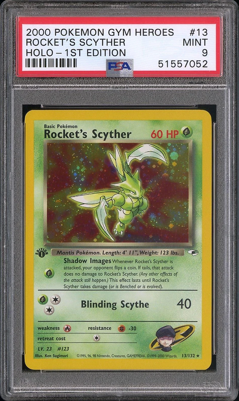 2000 Pokemon Gym Heroes 13 Rocket's Scyther PSA
