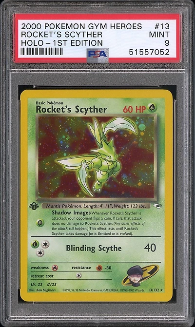 2000 Pokemon Gym Heroes 13 Rocket's Scyther PSA