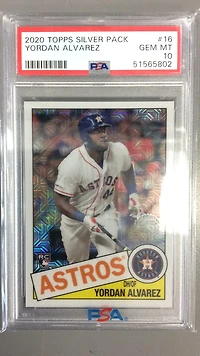 2020 Topps Silver Pack 1985 Chrome Promo 16 Yordan Alvarez PSA 10