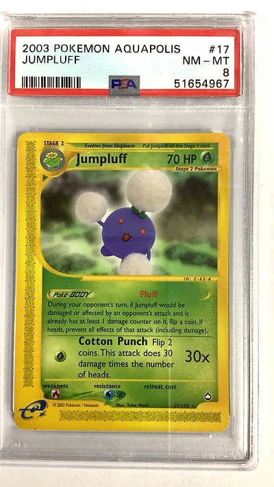 2003 Pokemon Aquapolis 17 Jumpluff PSA 8