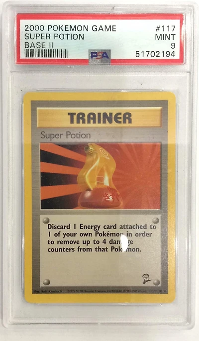2000 Pokemon Game Base Ii 117 Super Potion PSA 9
