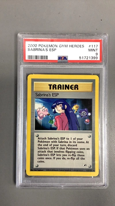 2000 Pokemon Gym Heroes 117 Sabrina's Esp PSA 9
