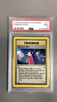 2000 Pokemon Gym Heroes 117 Sabrina's Esp PSA 9
