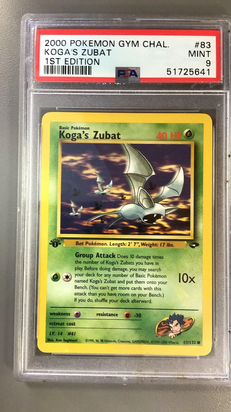 2000 Pokemon Gym Challenge 83 Koga's Zubat 1st Edition PSA