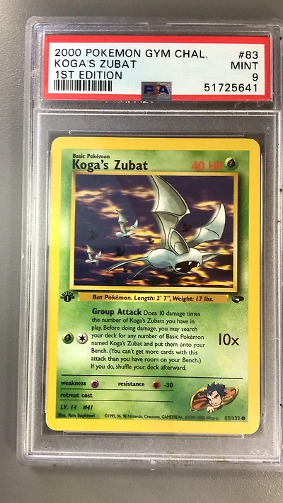 2000 Pokemon Gym Challenge 83 Koga's Zubat 1st Edition PSA
