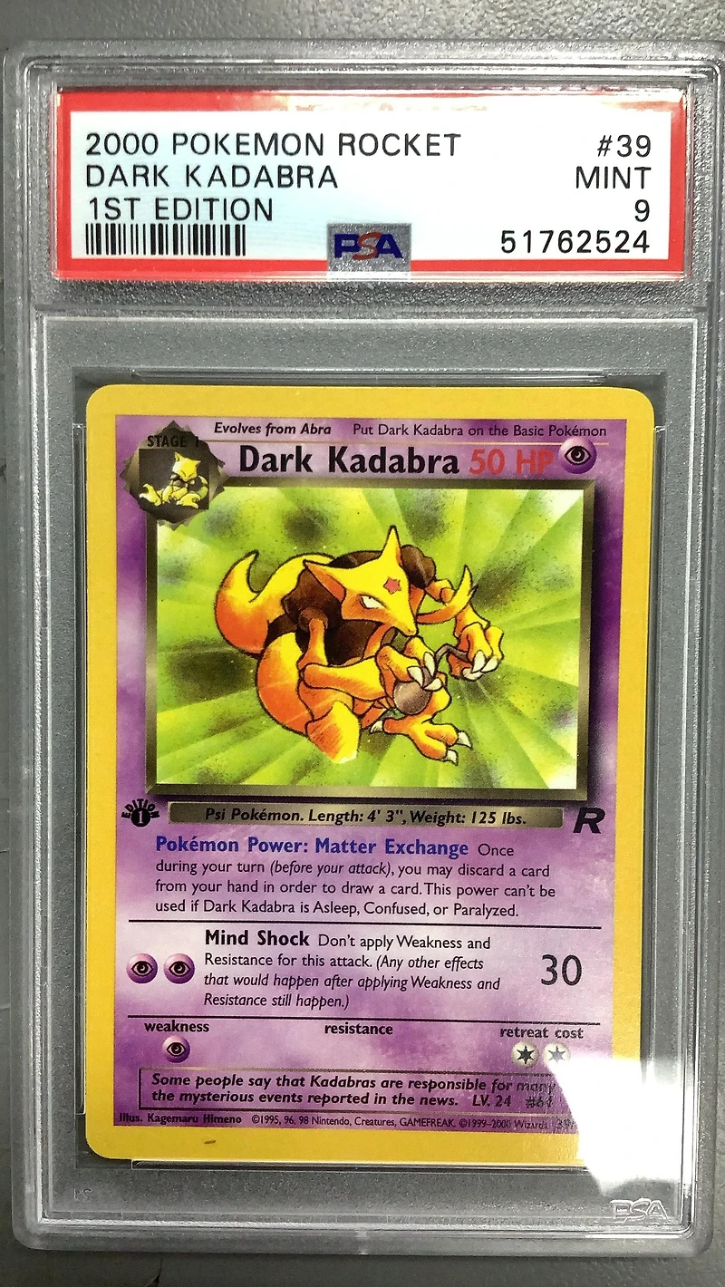 2000 Pokemon Rocket 39 Dark Kadabra 1st Edition PSA