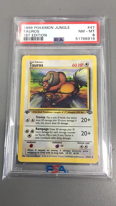 1999 Pokemon Jungle 47 Tauros PSA