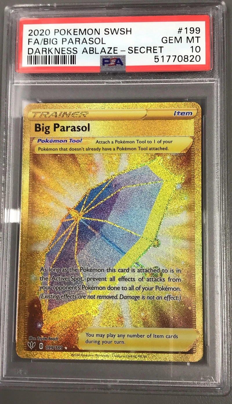 2020 Pokemon Sword & Shield Darkness Ablaze 199 Full Art/big Parasol Secret PSA 10