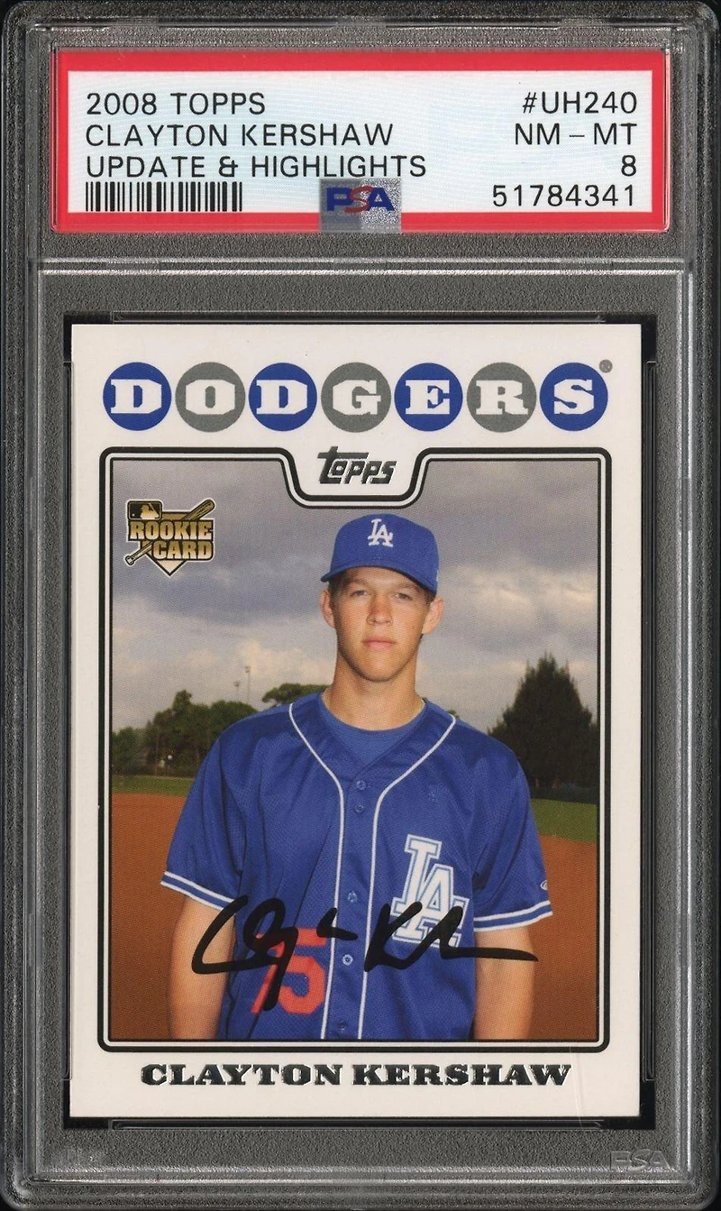 2008 Topps Update & Highlights Uh240 Clayton Kershaw PSA