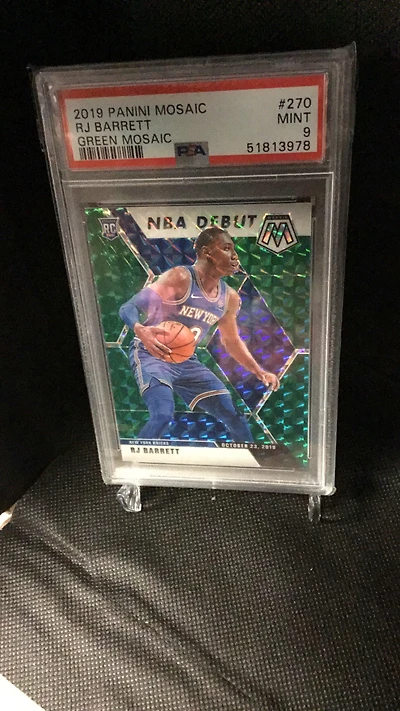 2019 Panini Mosaic 270 Rj Barrett Green Mosaic PSA 9