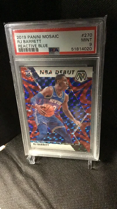 2019 Panini Mosaic 270 Rj Barrett Reactive Blue PSA 9