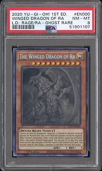 2020 Yu-gi-oh! Legendary Duelists: Rage Of Ra En000 The Winged Dragon Of Ra 1st Edition-ghost Rare PSA