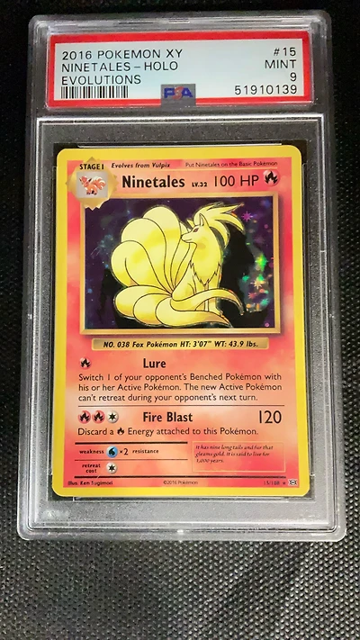 2016 Pokemon Xy Evolutions 15 Ninetales-holo PSA