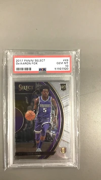 2017 Panini Select 49 De'aaron Fox PSA 10