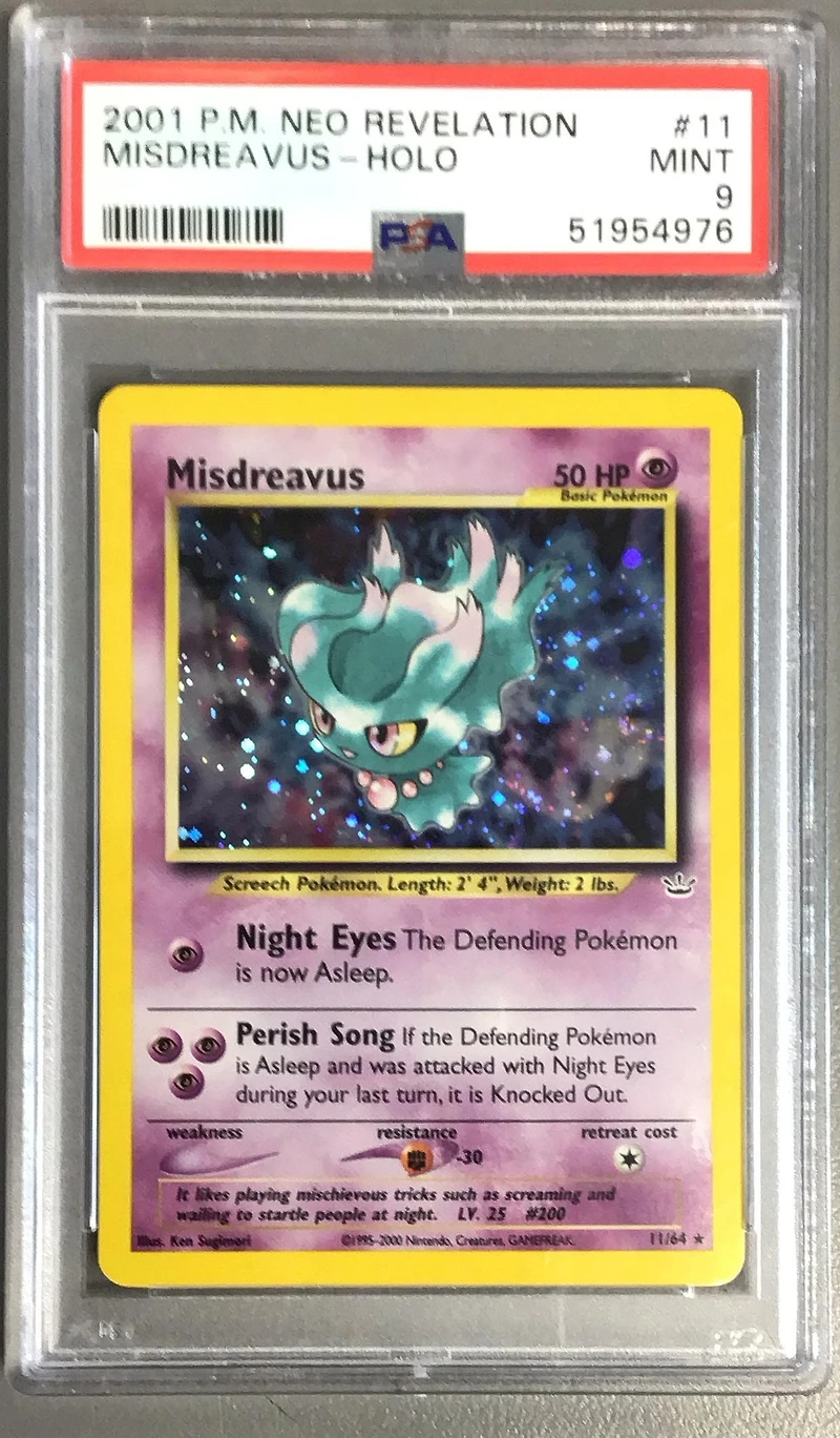 2001 Pokemon Neo Revelation 11 Misdreavus-holo PSA