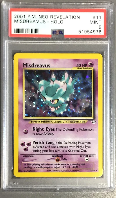 2001 Pokemon Neo Revelation 11 Misdreavus-holo PSA