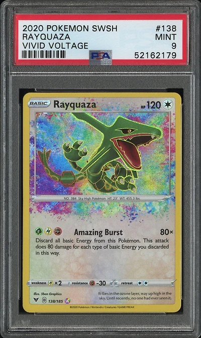 2020 Pokemon Sword & Shield Vivid Voltage 138 Rayquaza PSA