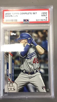 2020 Topps Complete Set 292 Gavin Lux PSA 9