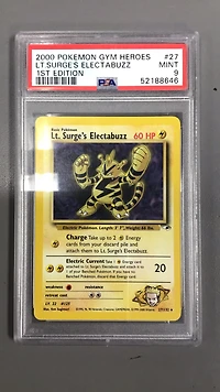 2000 Pokemon Gym Heroes 27 Lt. Surge's Electabuzz 1st Edition PSA