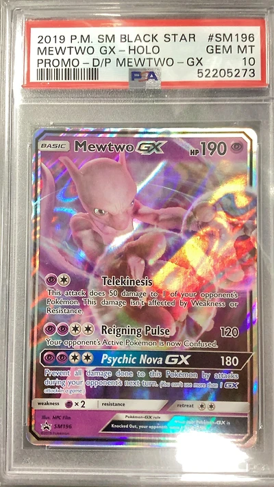 2019 Pokemon Sm Black Star Promo Sm196 Mewtwo Gx PSA